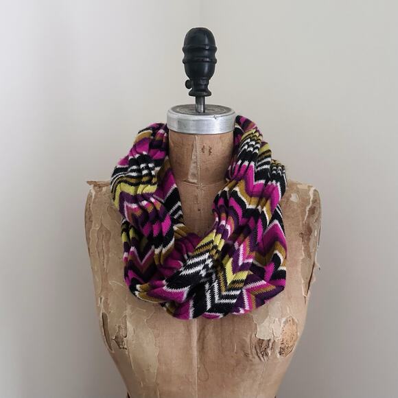 Missoni for Target Scarf Knit Chevron Colorful Target Infinity Scarf Wool Blend - Picture 1 of 7